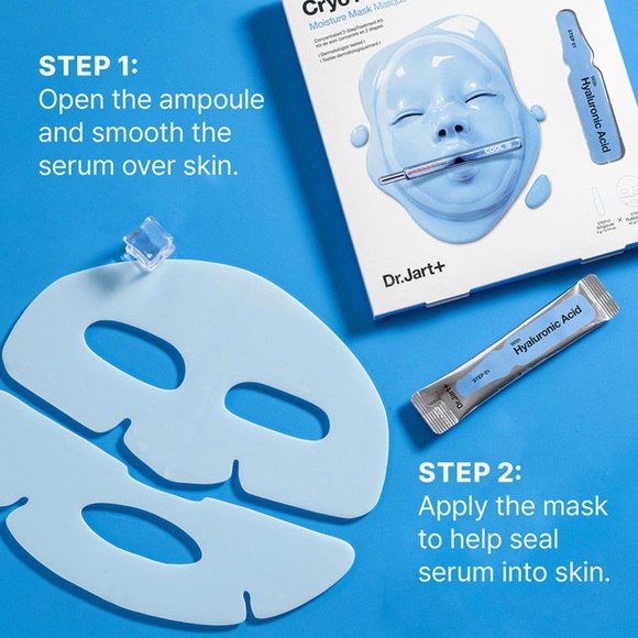 NWT, Dr.Jart+, Cryo Rubber Face Moisture Mask With Hyaluronic Acid, 2-step kit - Picture 4 of 6